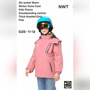 [Kids- 11-12] Urban Outdoor Ski/Rain/Snow Jacket ☆Pink☆